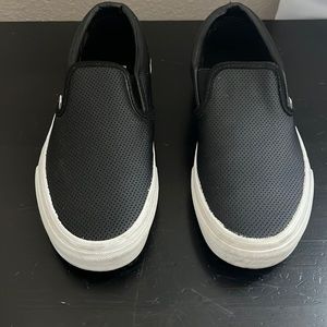 Vans black slip on shoes